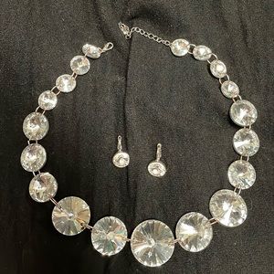 Vintage huge crystal necklace set